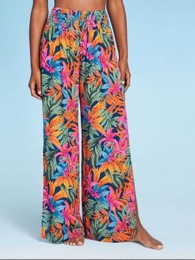 Shade & Shore Tropical Cover Up Pants Large Resortcore Vacation